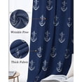 thumbnail image 3 of Navy Blue Anchor Blackout Curtains for Bedroom Living Room Darkening Curtains 90 Inch Nautical Coastal Summer Ocean Ship Black Out Window Curtain Privacy Window Treatment Grommet Drapes 52"x90"x2, 3 of 9
