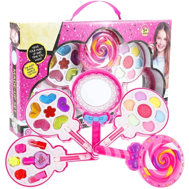 Juego De Maquillaje, 24 Piezas De Maquillaje Para Niñas, Kit De Maquillaje Para Niños, Juguete De Maquillaje Para Niñas Pequeñas, Juego De Maquillaje Lavable Para Niñas, Juego De Halloween, Navidad, F Muyoka Hogar