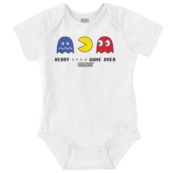 PACMAN Ready…Game Over Funny Ghosts Romper Boys or Girls Infant Baby Brisco Brands 18M
