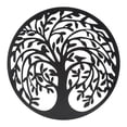 thumbnail image 2 of Metal Tree Wall Plaque, Wall Art Decor Fade Resistant Round Black Rust Proof 11.81 Inch  for Home for Outdoor, 2 of 7