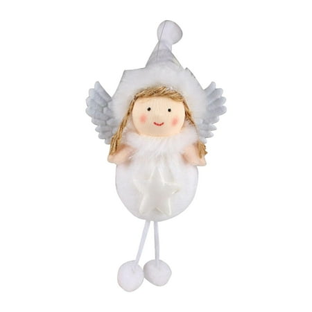 

Christmas Tree Ornaments Smiling Angel Pendant with Lanyard Measure 3x2x5.5inch Decor for Home Hotels Restaurants Bars Office Buildings Star