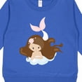 thumbnail image 3 of Inktastic Cute Mermaid, Little Mermaid, Brown Hair, Pink Flowers Toddler Sweatshirt, 3 of 4