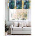 thumbnail image 5 of Navy Blue Stripe Curtain Valances for Windows, Vintage Yellow Geometric Abstract Kitchen Valance Window Treatment, Light Filtering Block Curtains for Bathroom/Bedroom/Living Room 60'' x 18'', 5 of 9