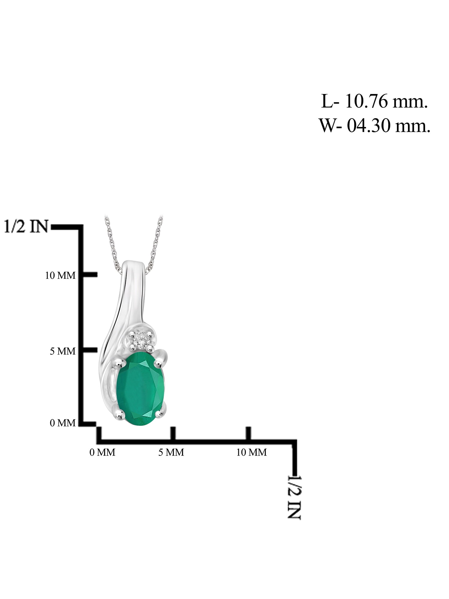JewelersClub Silver Necklaces for Women –Silver Necklace for Women .925 Sterling Silver – Emerald Necklace Centerpiece, White Diamond Accents – Hypoallergenic Pendant