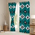 thumbnail image 3 of Erosebridal Hippie Aztec Blackout Curtains Set of 2 (52x84 Each), Teal White Black Window Curtains, 3 of 6