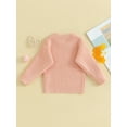 thumbnail image 2 of Mevireiy Toddler Girl Sweater Tops Little Love Embroidery Long Sleeve Pullover Knitwear,Pink,3 Years, 2 of 6
