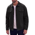 thumbnail image 4 of Men's Casual Lapel Button Long Sleeves Trucker Jacket for Everyday Wear S Black, 4 of 6