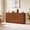 Walnut, variant on UZUGUL 4-Door Walnut Sideboard, Arc Wave Fluted, Gold Pulls, MDF, TV Stand Credenza, for Kitchen Hallway