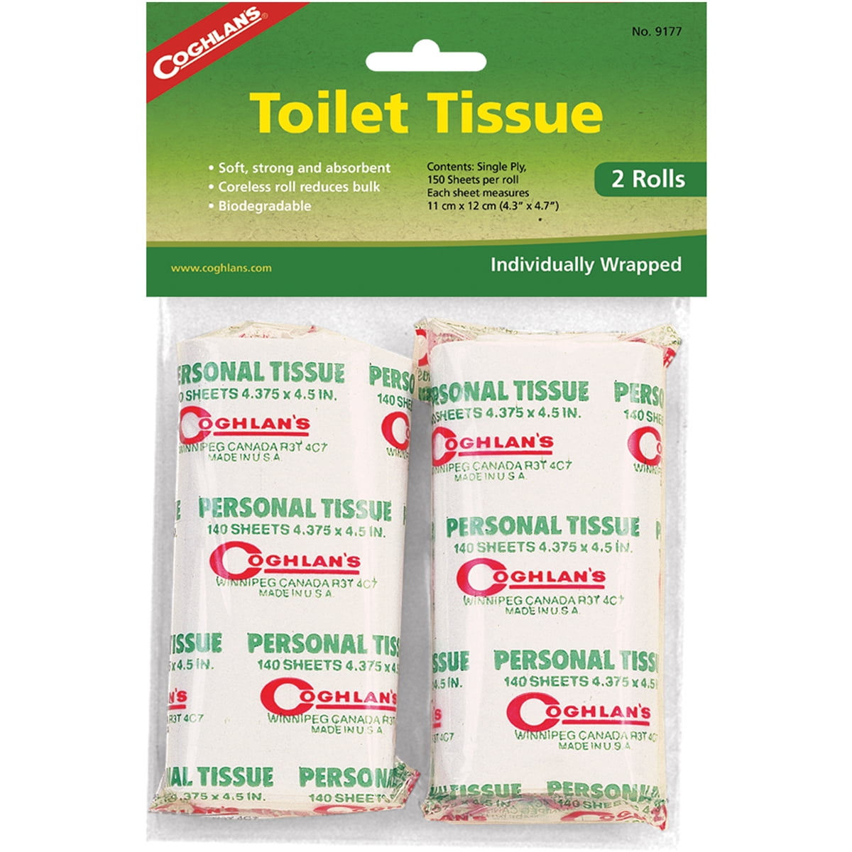 Coghlan'S 9177 Toilet Tissue, 2Pk