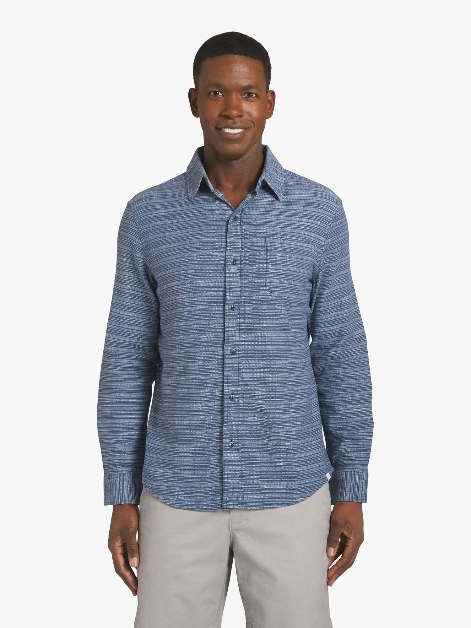 Chaps Men's & Big Men's Long Sleeve Texured Woven Shirt, Sizes S-3XL