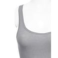 thumbnail image 3 of Women & Plus Solid Ribbed Knit Stretch Workout Racerback Tank Top (2PK: H GREY/KELLY GREEN, 1X), 3 of 4