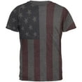 thumbnail image 1 of 4th of July American Flag Distressed Men's Soft T-Shirt Charcoal Heather LG, 1 of 2