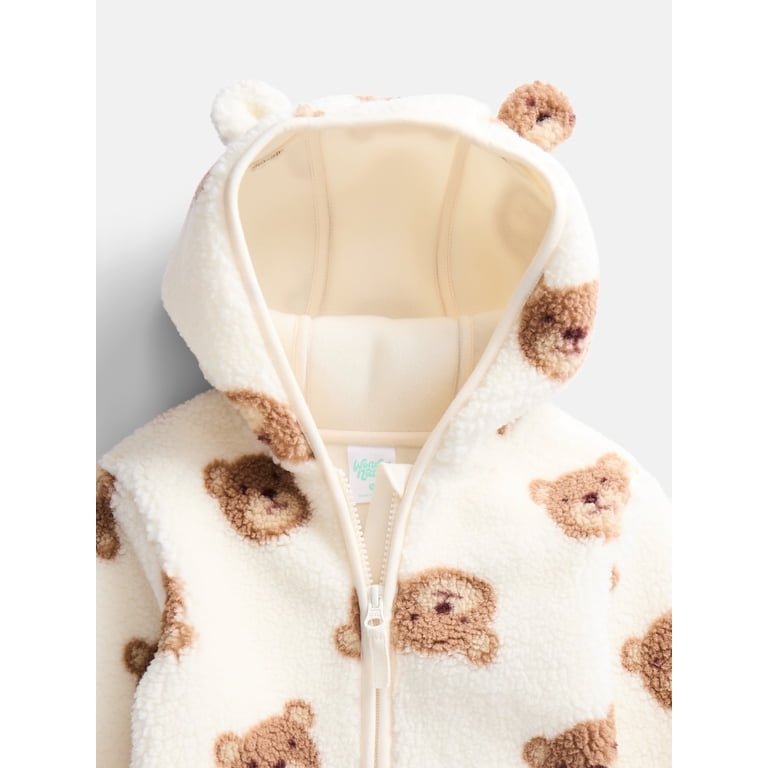 Wonder Nation Baby & Toddler Teddy Fleece Jacket with Hood photo 3
