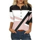 thumbnail image 1 of Tops de Algodón para las Mujeres Impreso Botón 3/4 Manga Suelta Tee, Suave Casual 3/4 Manga Superior, 1 of 3