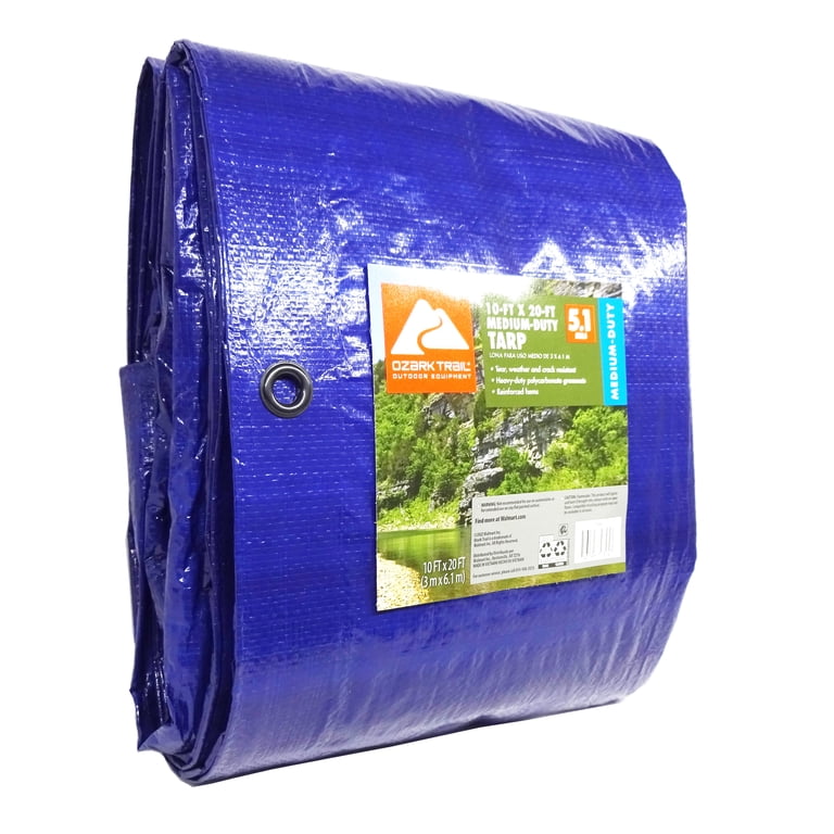 Ozark Trail Medium-Duty Tarp 10' x 20' PE Material Weather