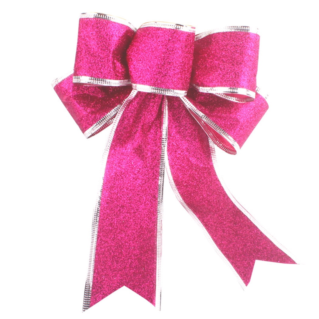 IWOWHERO 10pcs Christmas Bows Glitter Ribbon Bows Presents Bows Wedding  Bows Gift Ribbons Bows for Wedding car Polyester Bows New Gift Bows Pink