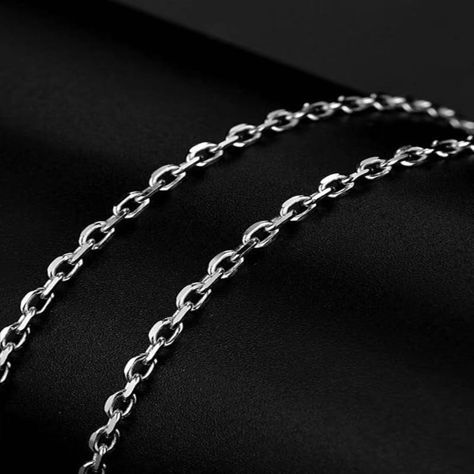 3pcs 925 Silver Men's Women's Women's Men's Silver Steel Jewelry 16-24 18in Genuine Sterling Chain and Necklace with Nickel Included Lobster Claw Clasp, Exquisite and Plated High-Grade[u667]