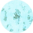 thumbnail image 1 of Ahgly Company Indoor Round Abstract Light Blue Modern Area Rugs, 7' Round, 1 of 4