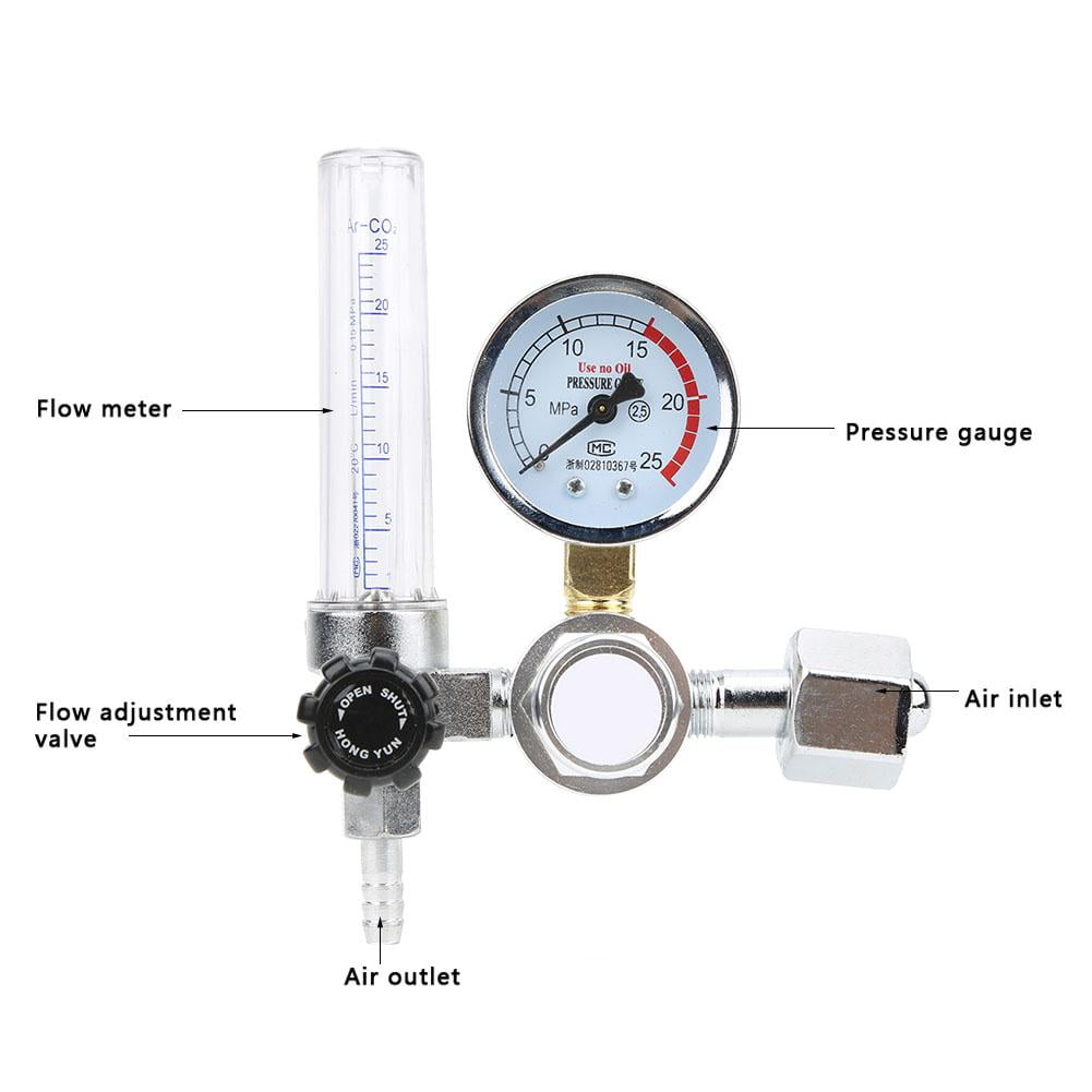 Argon CO2 Mig Tig Flow Meter Regulator Pressure Gauge Welder Parts for MIG and TIG Welding Flow Meter Regulator