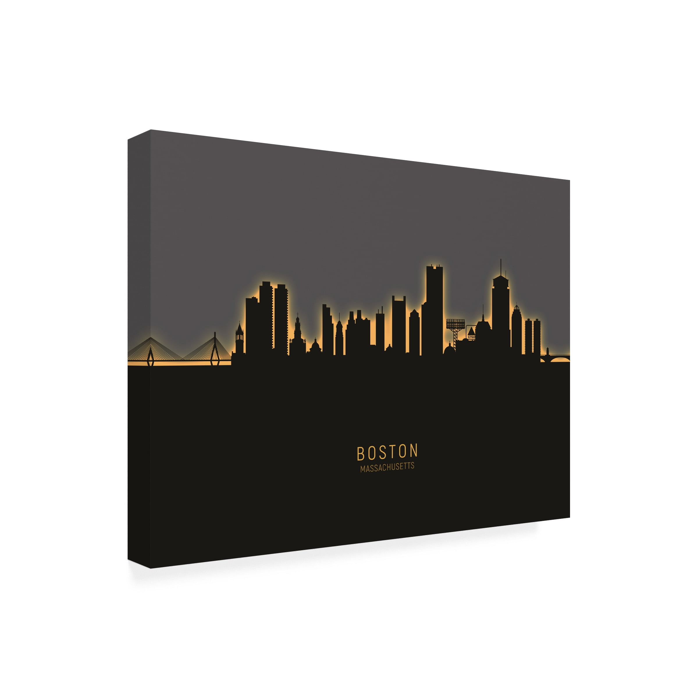Michael Tompsett 'Boston Massachusetts Skyline Glow II' Canvas Art