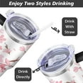 thumbnail image 5 of Pink Cherry Blossom 40oz Stainless Steel Vacuum Insulated Tumbler with Lid and Straw Gifts for Mom Friend Sister Grandma, 5 of 7