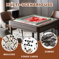 thumbnail image 5 of Travel Mahjong Mat 21" x 21" Red Lobster Pink Scalloped Frame Pastel Striped Non-Slip Noise Reduction Mini Mahjong Tiles for Dominoes Poker Card, 5 of 6
