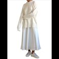 thumbnail image 3 of Faldas para Mujer, Cintura Alta, Elegantes, Midi, de Satén L, 3 of 7