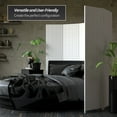 thumbnail image 3 of Red Lantern 6 ft. Tall Woven Fiber Folding Screen - White - 4 Panel, 3 of 6