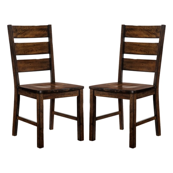 Walnut Wooden Chairs ( Of 2) - Back Design Structure Dining In Finish 2 Comfortable