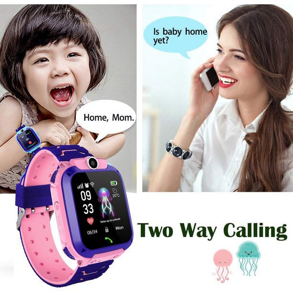 HLONK Kids Waterproof Smartwatches,AGPS Tracker SOS Call Voice Chatting Two Way Call Smart Watch Phone with Games Touch Screen for Children 3-12 Girls Boys Christmas Birthday Gift