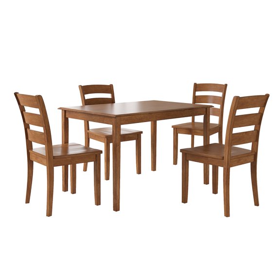 Weston Home Lexington 5-Piece Dining Set, 4 Ladder Back Chairs, Multiple Finishes
