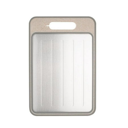 

LIJCC Stainless Steel Thawing Cutting Board 4 in 1 Defrosting Board Defrosting Tray Melt Defrosting Board 9 84 X 14 37 Inch Double Chopping Board with Grater Sharpener Fast Thaw