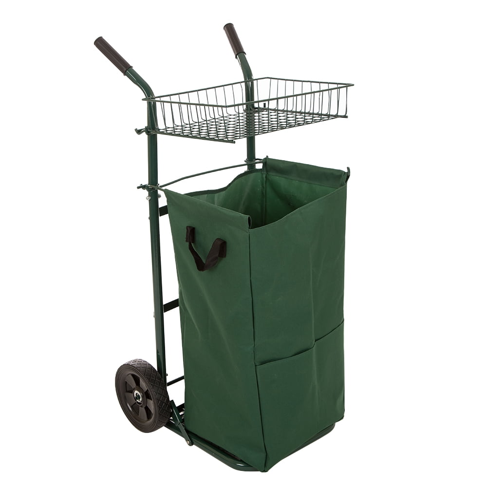 Glitzhome 40.5" H Garden Yard Cart with Detachable Leaf Bag Walmart