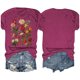 thumbnail image 4 of Blusas de Verano de las Mujeres Flor Impresa Cuello Redondo Manga Corta Superior, Verano Superior de las Mujeres, 4 of 8