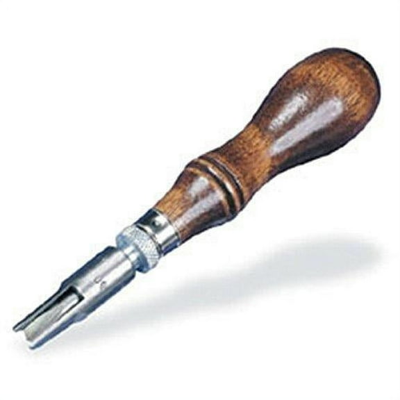 Adjustable Leather V-gouge With Wood Handle