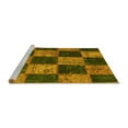 thumbnail image 2 of Ahgly Company Machine Washable Indoor Rectangle Patchwork Yellow Transitional Area Rugs, 5' x 7', 2 of 4