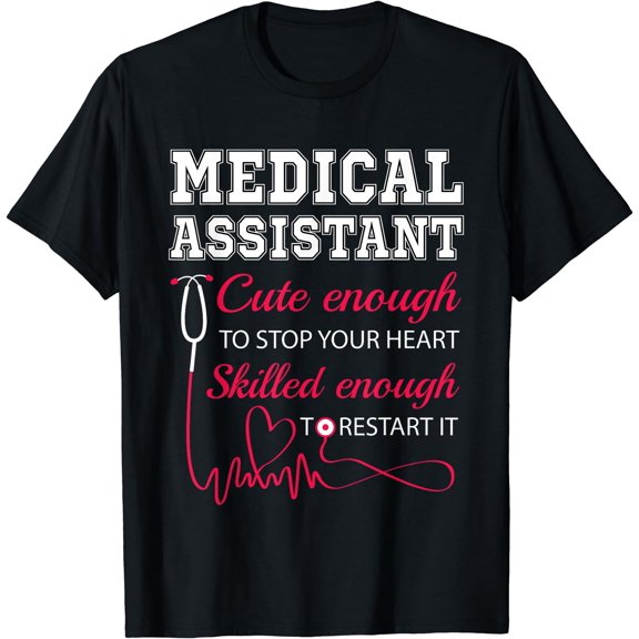 Medical Assistant Cute Nurse Stop Heart Male Female Nursing T-Shirt