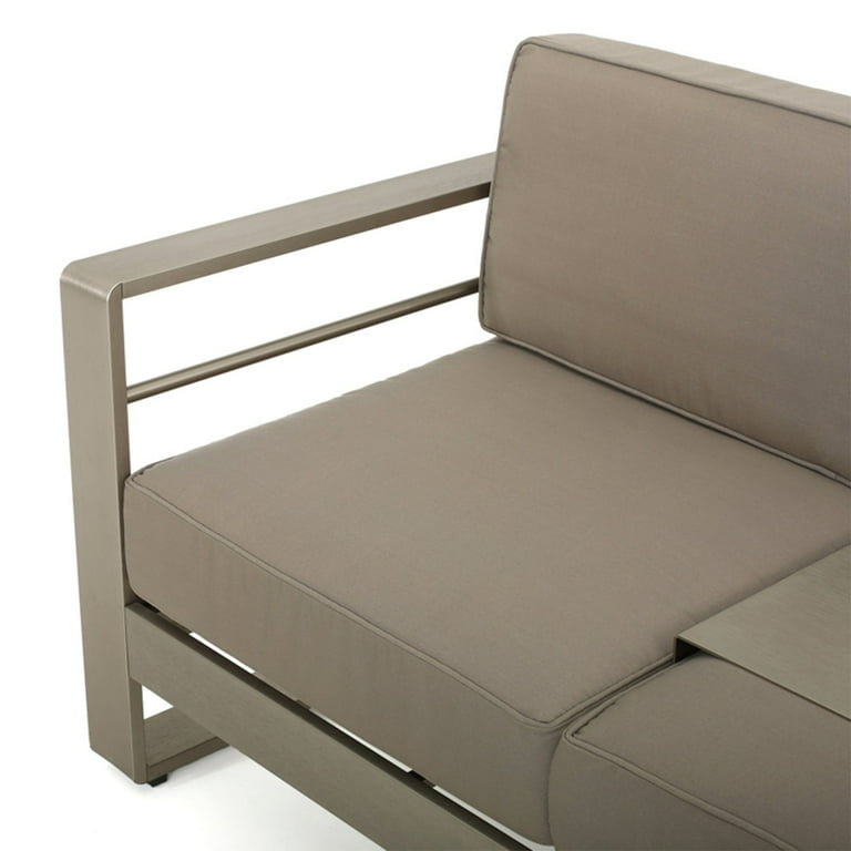 Christopher Knight Home Cape Coral Outdoor Cushioned Aluminum 5 pc. Sofa Set by