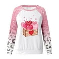 thumbnail image 2 of Gibobby Sudadera con forro polar Mujer Sudadera informal de manga larga con cuello redondo y estampado de amor del día de San Valentín para mujer (estilo 4)(Café, XXL), 2 of 4