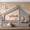 Full Gray, variant on Jopath Twin Size House Floor Bed with Window and a Small Shelf, Solid Wood Floor Bed with House-shaped Roof for Boys Girls White