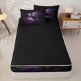 thumbnail image 4 of Homewish Vintage Hipple Skull Zipper Twin Comforter Sets with Fitted Sheet and 2 Pillowcases,Happy Halloween Zipper Bedding Set,Purple Rose Bed Set,Black Reversible,4pcs, 4 of 8