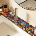 thumbnail image 2 of Yayeee Faucet Mat for Kitchen Sink 14.7" Diatomite Long Splash Guard Pad, Bright Colorful Flowers Pattern, 2 Pack, 2 of 7