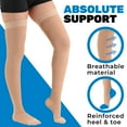 thumbnail image 3 of Womens Opaque Compression Thigh High for Travel, Sport 20-30mmHg Beige, XL, 3 of 10