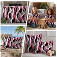 thumbnail image 5 of Pink Stripe Outdoor Waterproof Pillow Covers, Gradient Grey Moire Geometric Modern Abstract Decorative Square Throw Pillowcase Sofa Cushion Sham for Patio/Couch/Chair, 20"x20" 2 Pack, 5 of 8