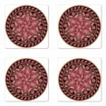 thumbnail image 1 of Mandala Coaster Set of 4, Vintage Mandala Pattern Higher Level of Balance Eternity Concept, Square Hardboard Gloss Coasters, Standard Size, Magenta and Yellow, by Ambesonne, 1 of 2