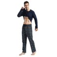 thumbnail image 7 of Amaxer Mens Cotton 2-Piece Flannel Pajama Sets - Crew Neck Knit Top Flannel Plaid Pants | Soft, Breathable Sleepwear for Men, 7 of 7