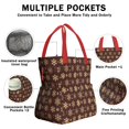 thumbnail image 3 of Brown Christmas Snowflake Pattern Drawstring Lunch Bag Women - Drawstring Lunch Bag Insulated for Work Office - Stain-Resistant Large Lunchbags for Women with Multi-Pockets, 3 of 6