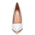 thumbnail image 3 of Dream Pairs Women Fashion Pumps Shoes Pointed Toe High Heel Shoes Wedding Party Shoes for Lady Christian-New White/Pu Size 11, 3 of 5