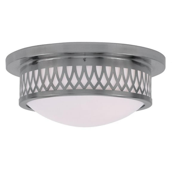 2 Light Flush Mount in Contemporary Style 13 inches Wide By 5.5 inches High-Brushed Nickel Finish Bailey Street Home 218-Bel-1120114