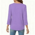 thumbnail image 5 of 3/4 Length Sleeve Womens Tops 2026 Spring Summer Trendy Tee Shirts Dressy Casual Business Work Blouses Outfits Purple S, 5 of 5